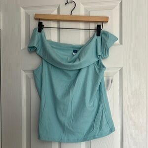 Women's Blue Off-Shoulder Top